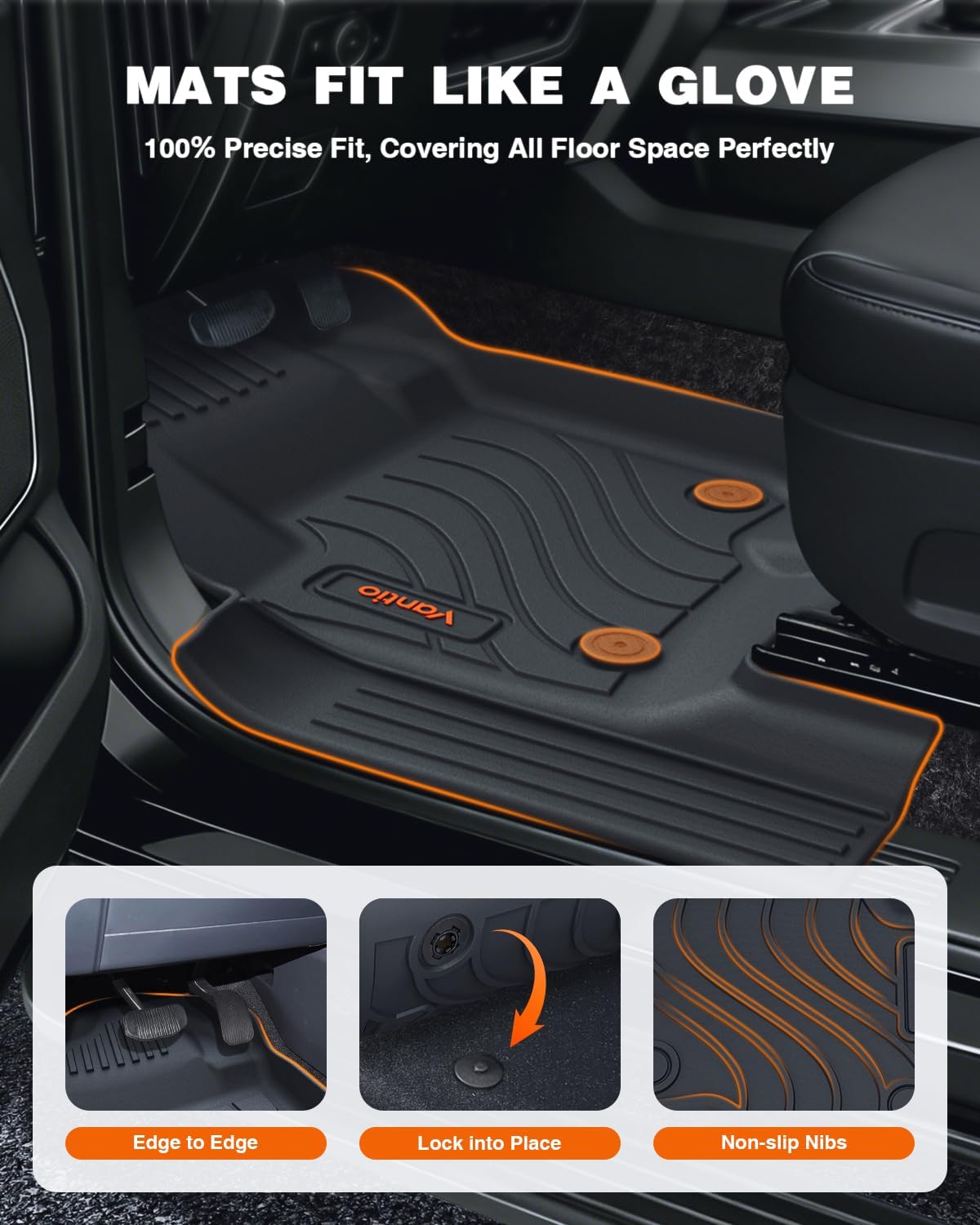 Thumbnail 2 de Vantio All-Weather Floor Mats for 2023–2026 Chevy Colorado / GMC Canyon Crew Cab — Custom Fit TPE with Door Sill Protection