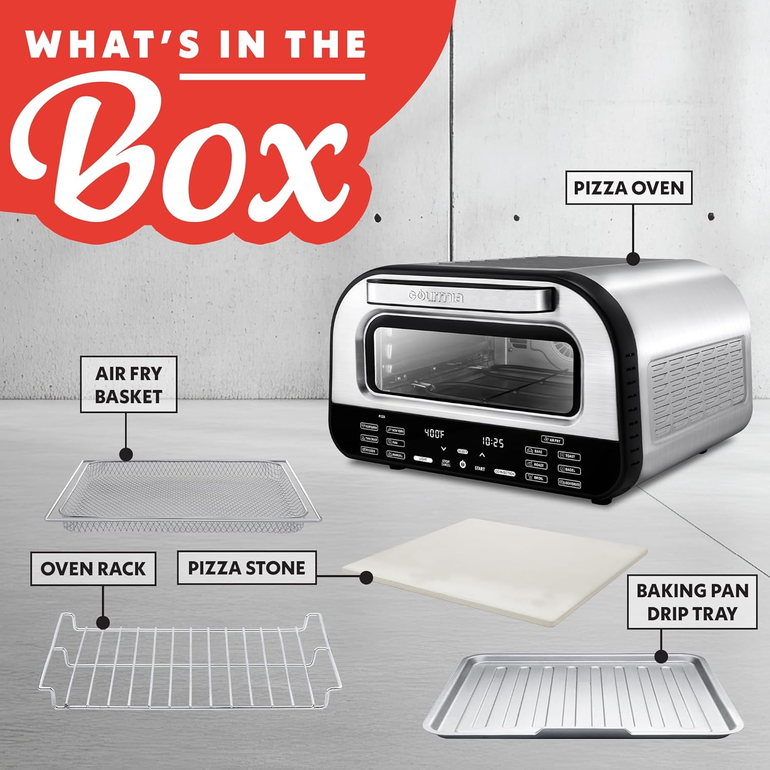 Thumbnail 5 de Gourmia Indoor Pizza Oven Air Fryer Toaster 1800W