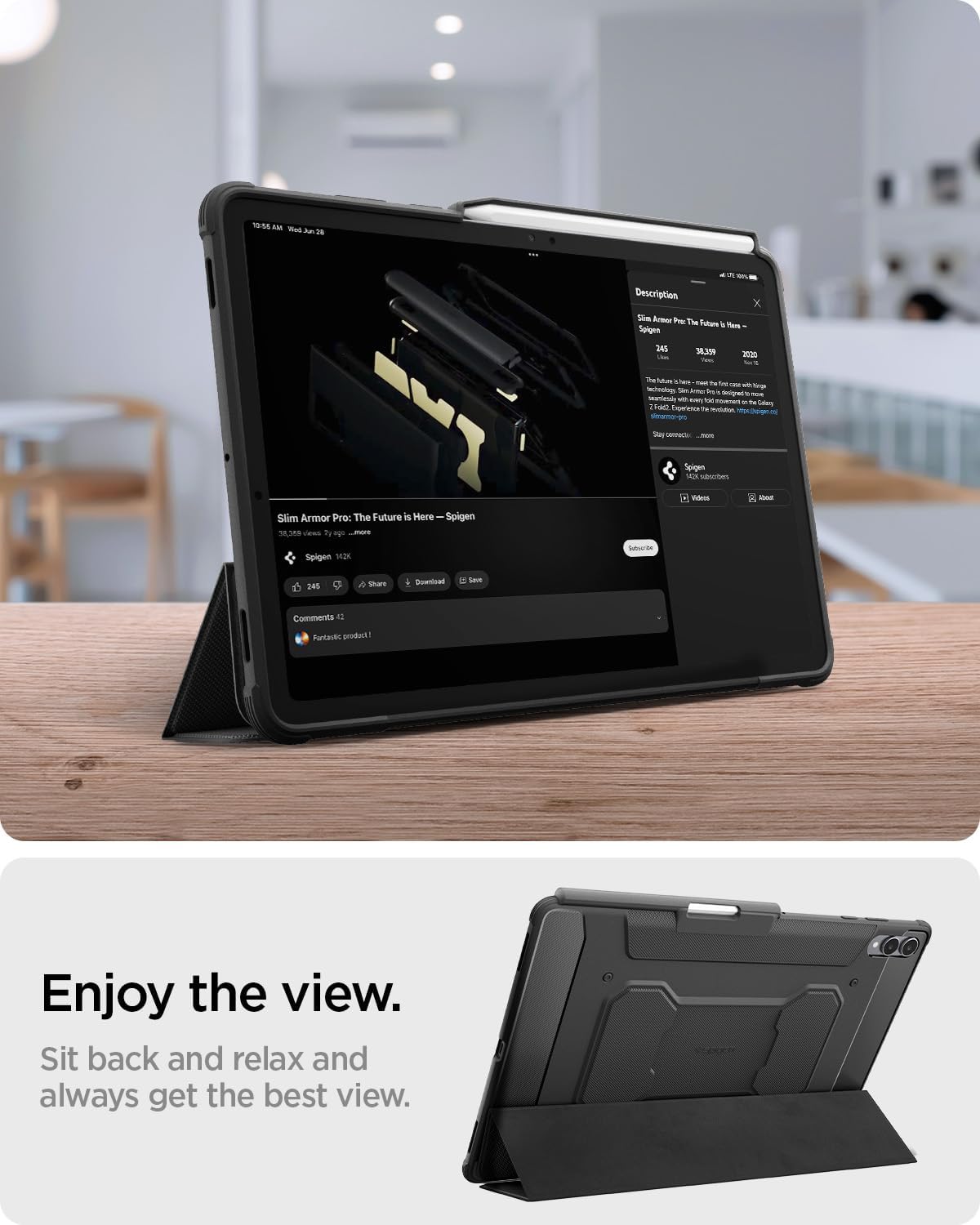 Thumbnail 3 de Spigen Rugged Armor Pro Hülle für Samsung Galaxy Tab S11 (2025) – mit Stifthalter, Auto Schlaf/Wach, Schwarz