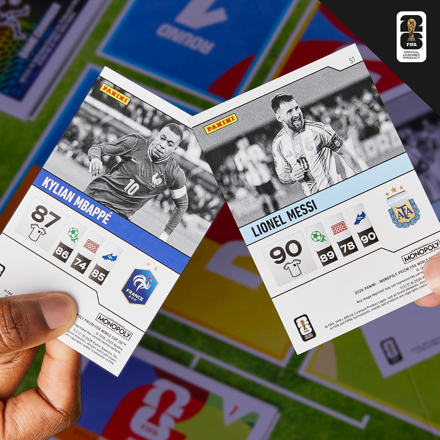 Detalle de Monopoly Panini Prizm: FIFA World Cup Game – Board Game with Panini Prizm 2026 Cards
