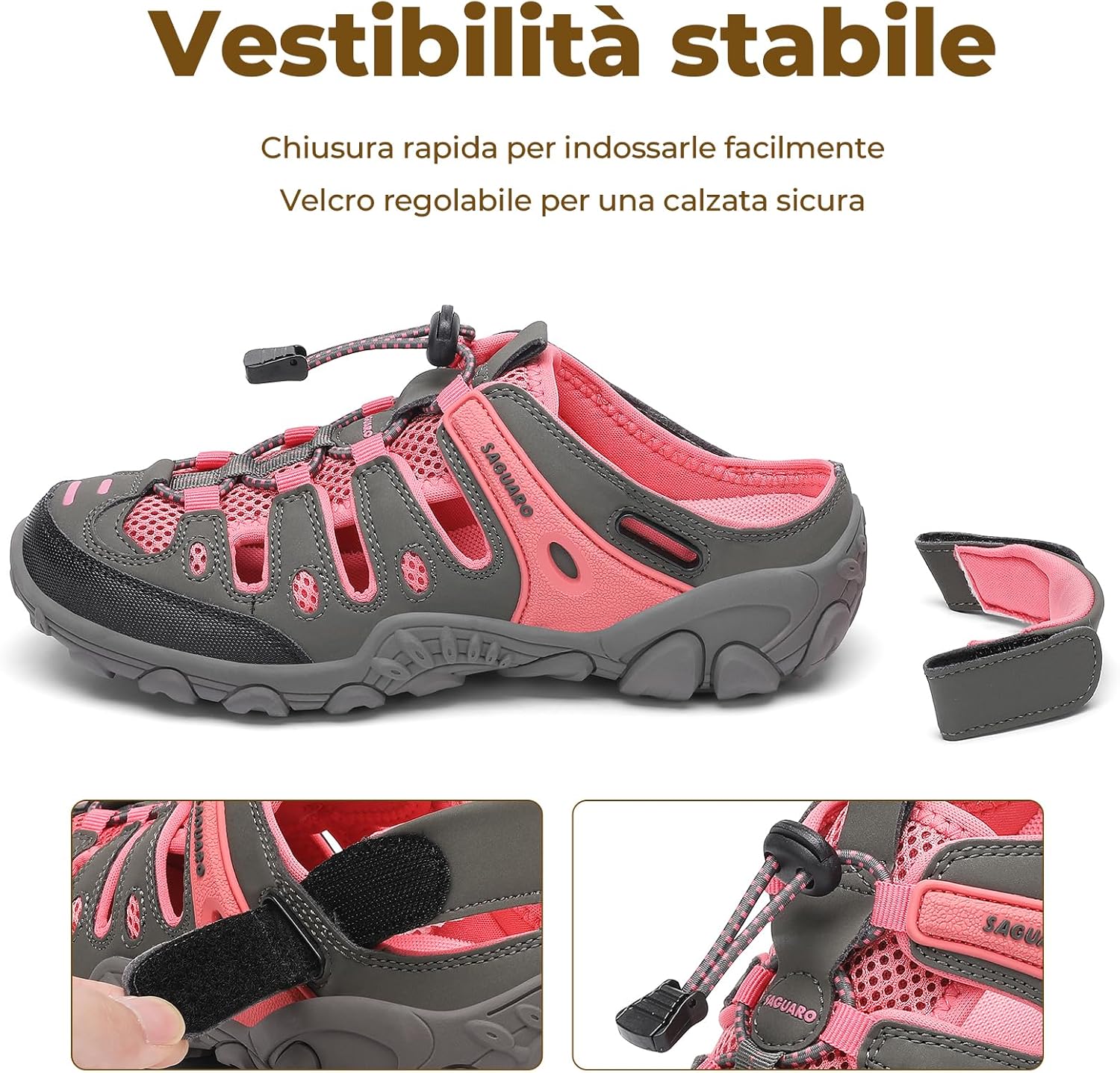Detalle de SAGUARO Sandali Donna Antiscivolo e Traspiranti, da Trekking e Outdoor (36-42 EU)