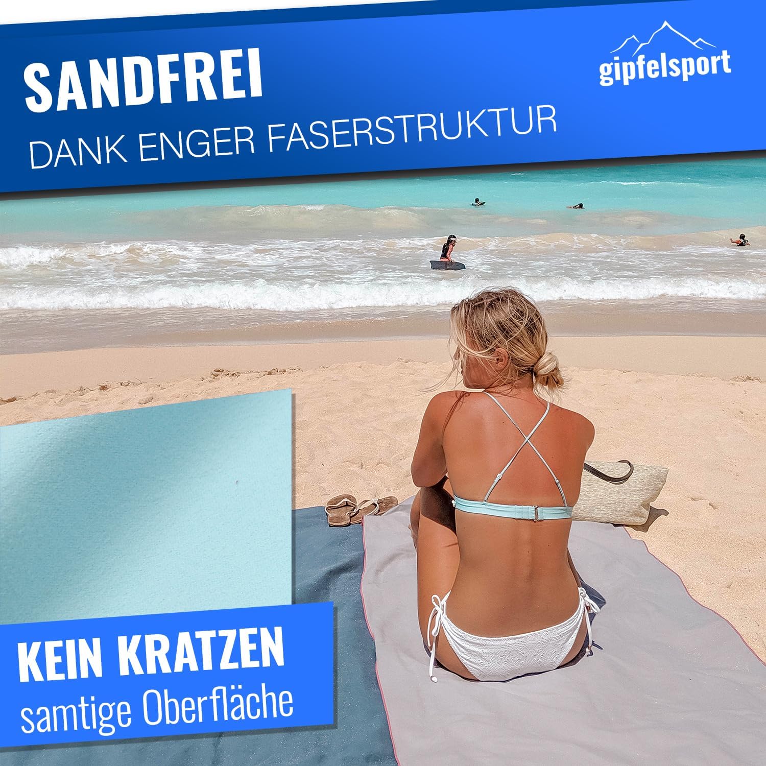 Thumbnail 4 de Gipfelsport Mikrofaser Handtuch 80x40 cm – kleines, schnelltrocknendes Reise- und Sporthandtuch in Hellblau
