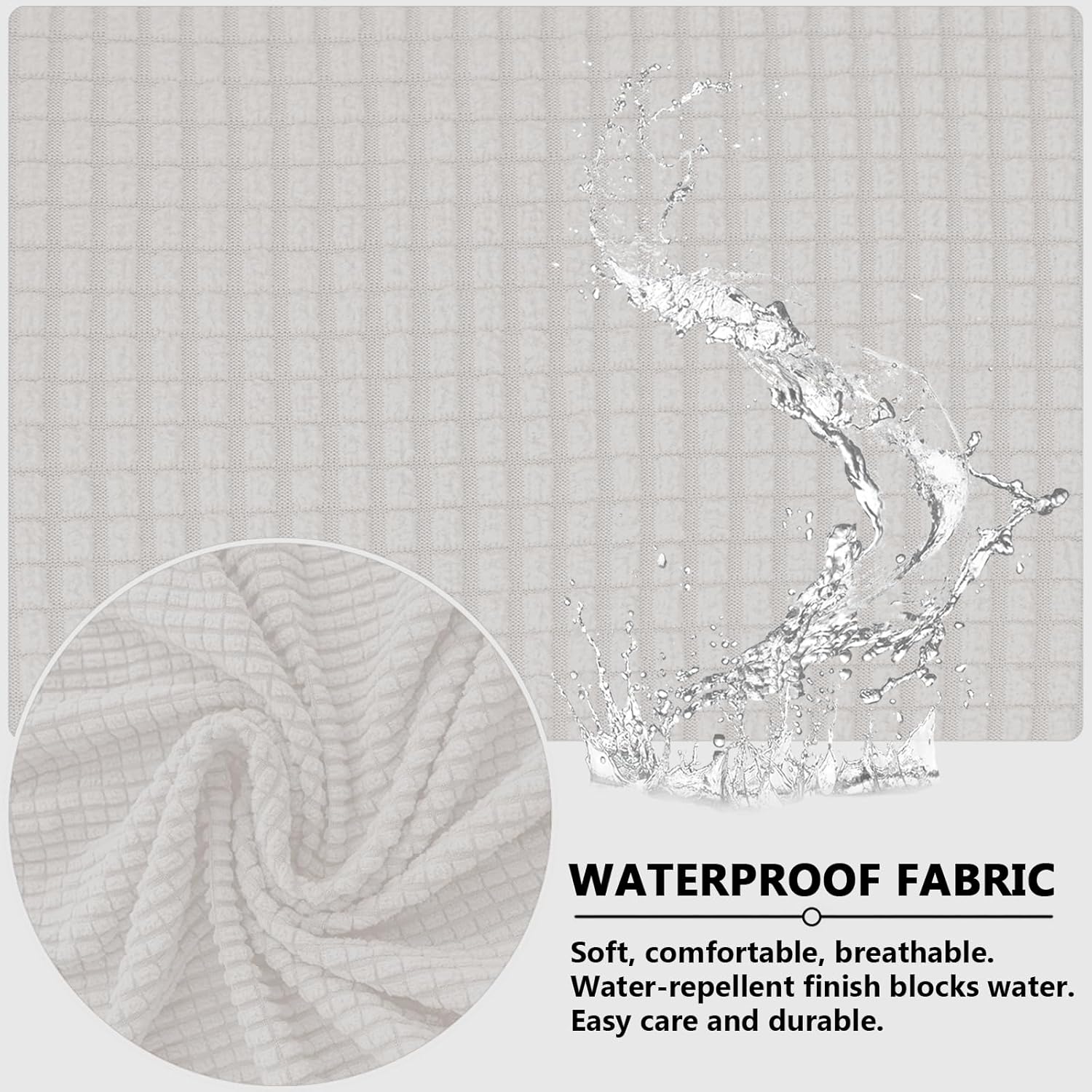 Thumbnail 2 de NNSMUN Bezüge Für Wohnwagenpolster – Passgenau, rutschfest und wasserdichtes Jacquard-Bezugssystem (Beige, L 190–220 cm, B 40–65 cm)