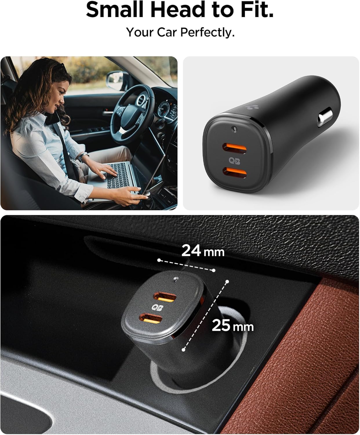 Thumbnail 3 de Spigen ArcStation Essential 50W – Chargeur allume-cigare double port USB‑C (PD/QC 3.0, PPS) compact