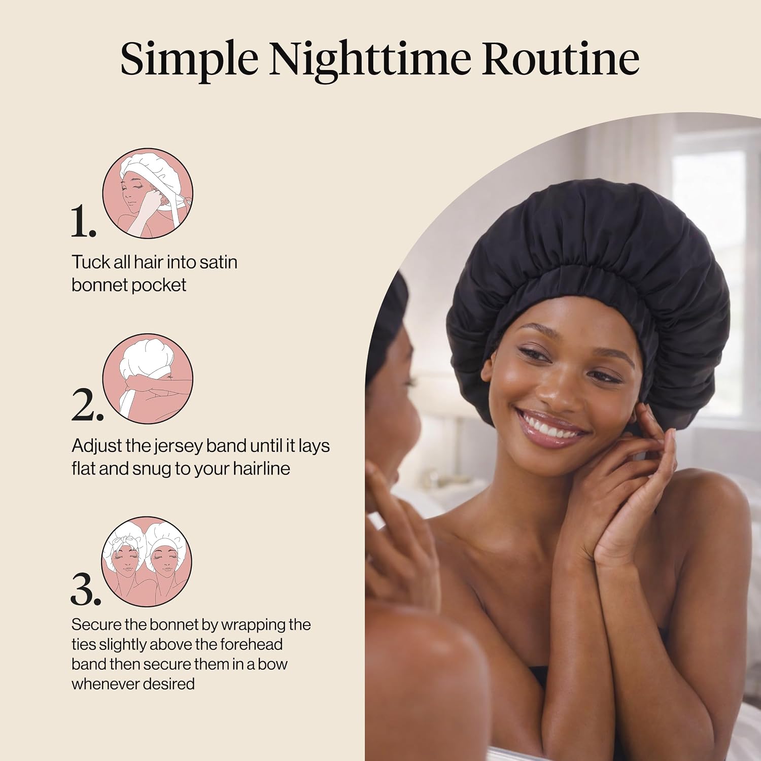 Thumbnail 6 de Kitsch XL Satin Bonnet for Sleeping – Soft, Secure & Luxuriously Gentle for Curly & Textured Hair