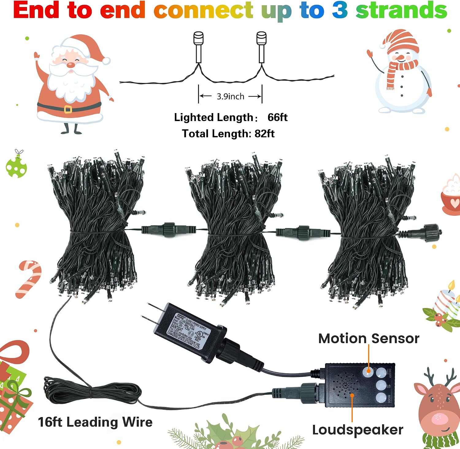 Thumbnail 6 de Toodour Christmas String Lights 82 ft