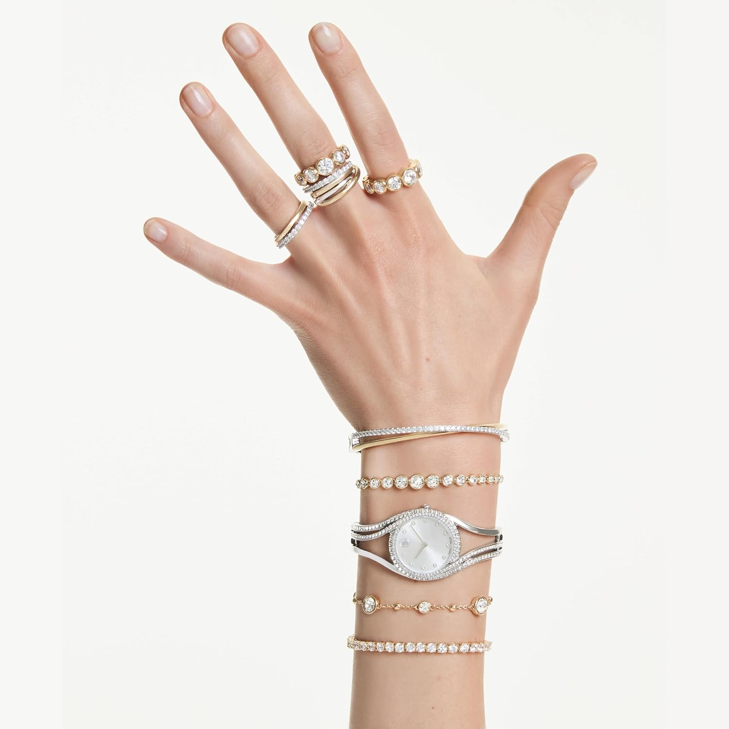 Thumbnail 6 de Swarovski Imber Armband Weißes vergoldetes Damenarmband mit Strahlenden Rundkristallen