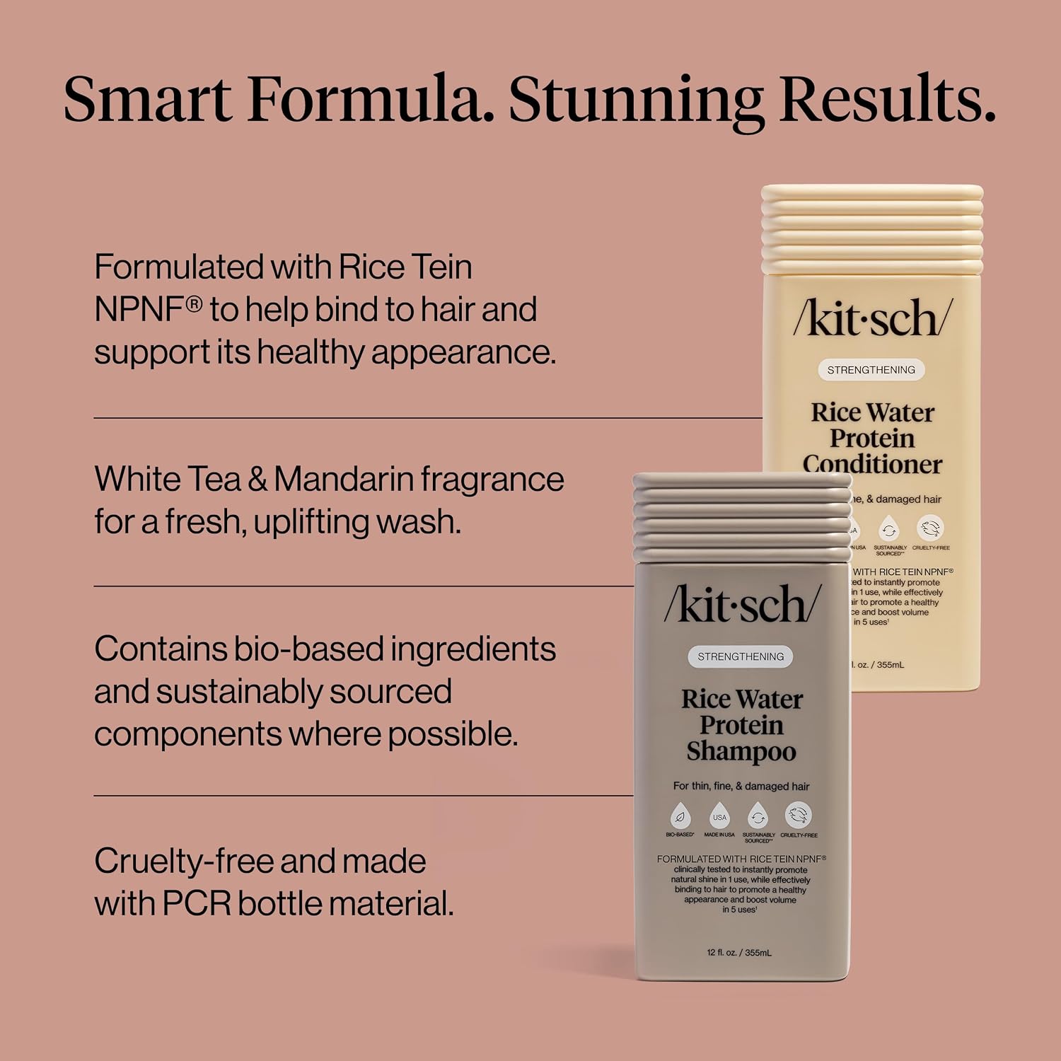 Detalle de Kitsch Rice Water Shampoo and Conditioner Set with Hydrolyzed Rice Protein