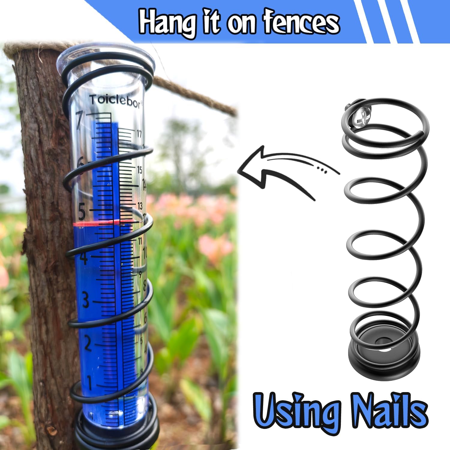 Detalle 1 de Toiclebor Rain Gauge with Dual Scale