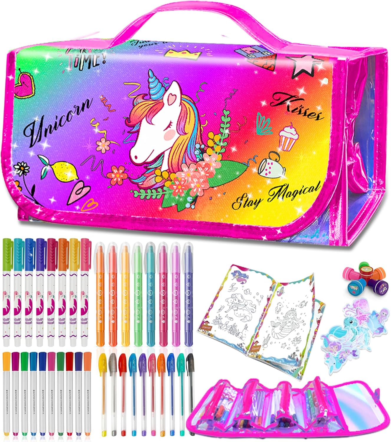 Detalle de weirtoya Einhorn Filzstifte Set 56 Teile 🎨
