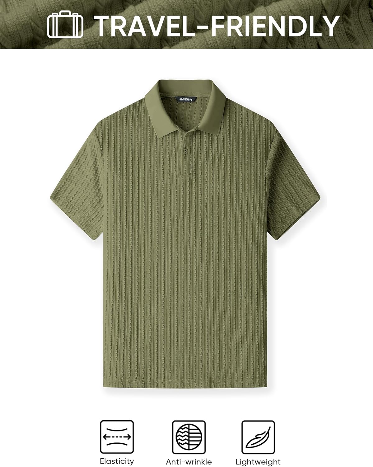 Thumbnail 3 de JMIERR Men's Casual Polo Shirt: Knit Summer Short Sleeve for Vacation and Golf