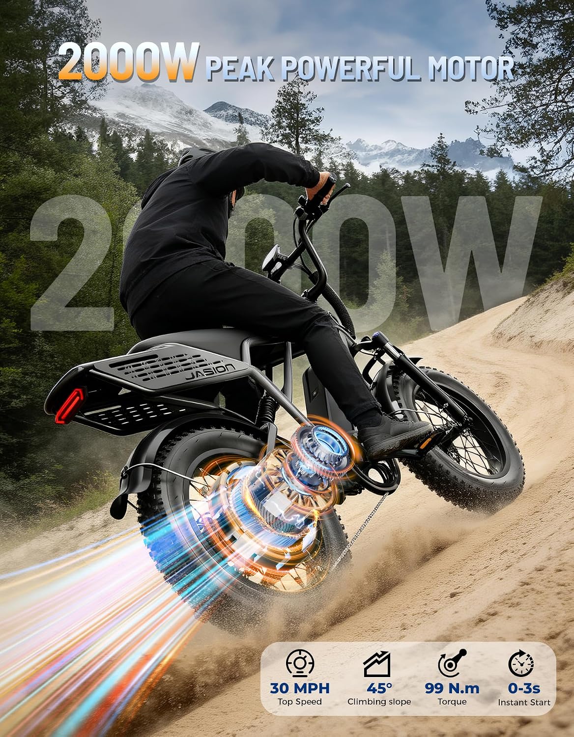 Detalle de Jasion Fat Tire Electric Bike 48V 15Ah
