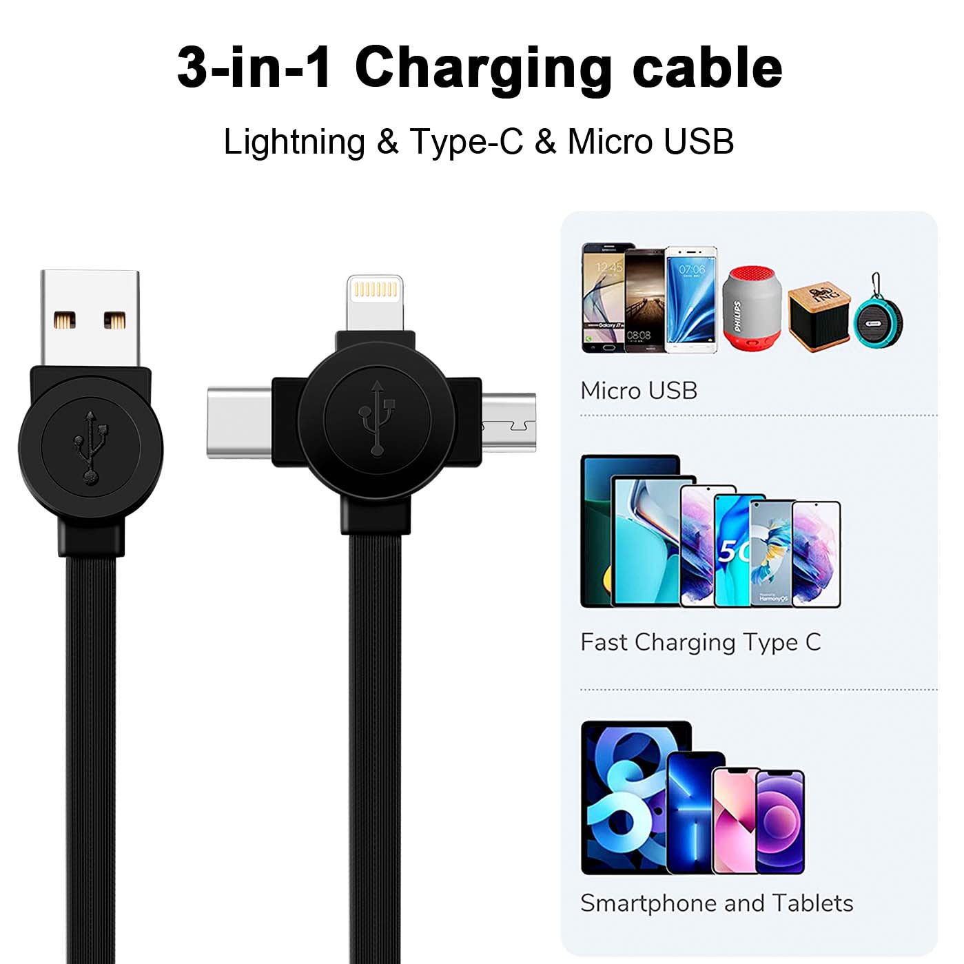 Thumbnail 3 de 2Pack Multi Charging Cable 3.3ft