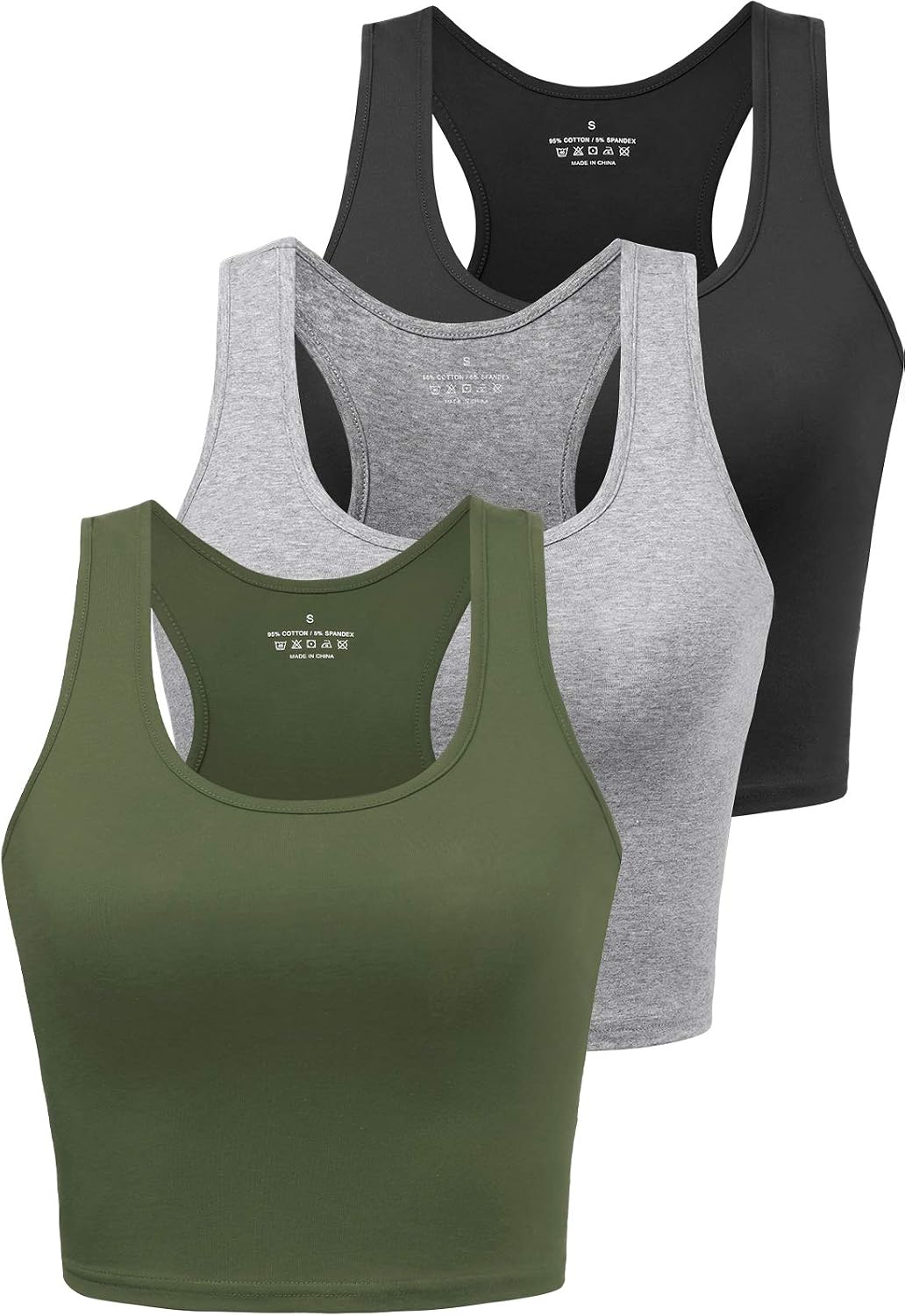 Thumbnail 3 de Porvike Sports Crop Tank Tops 3-Pack 🏃♀
