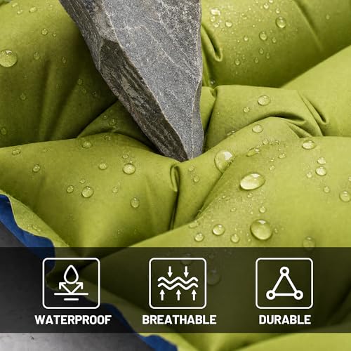 Detalle de OVERMONT Ultraleichte Isomatte – 12 cm Dicke, aufblasbare Campingmatte, 190×70 cm