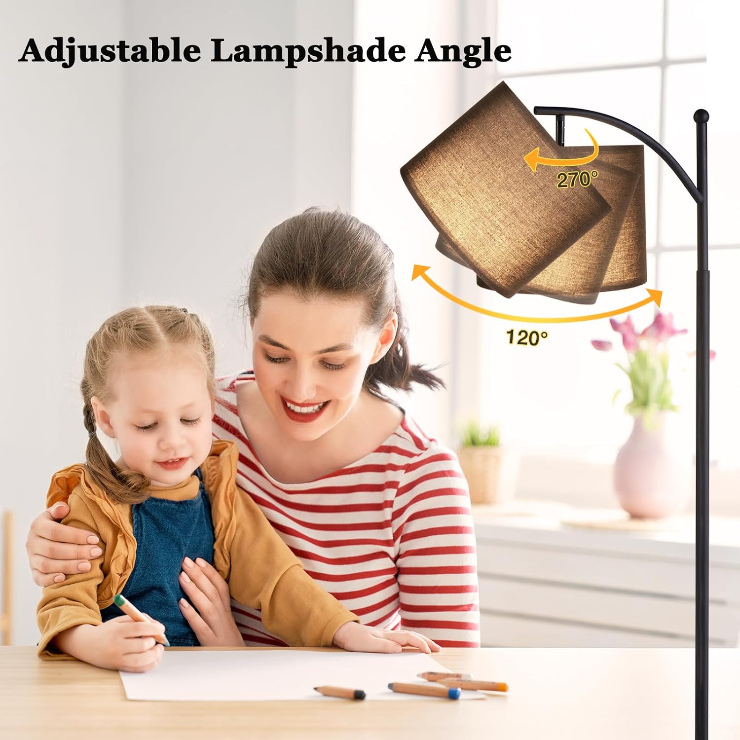 Detalle 2 de Aooshine Black arc floor lamp 60 inch
