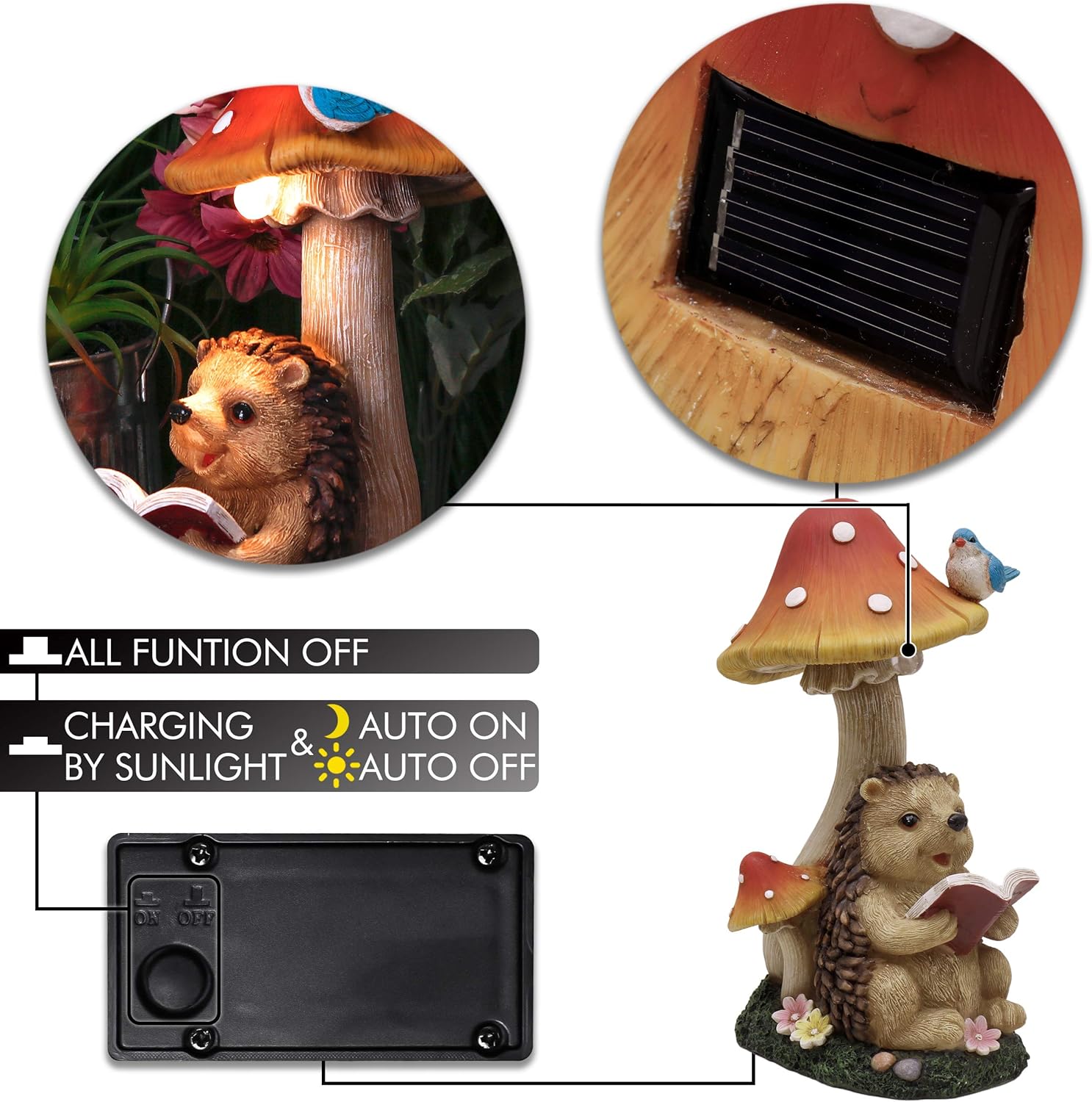 Thumbnail 5 de TERESA'S COLLECTIONS Hedgehog Garden Ornament 17.5cm