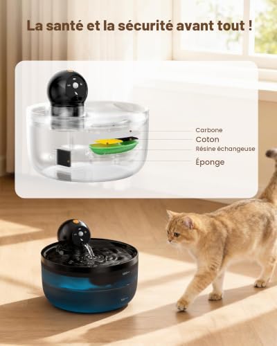 Thumbnail 4 de GOOIFUN Fontaine à eau pour chat 2,6 L