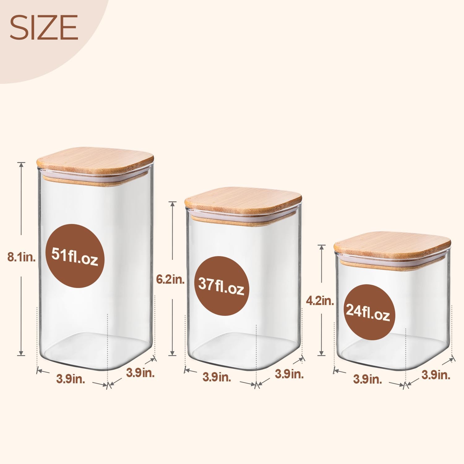 Thumbnail 1 de ComSaf Glass Storage Canister Set 6-Pack 🫙