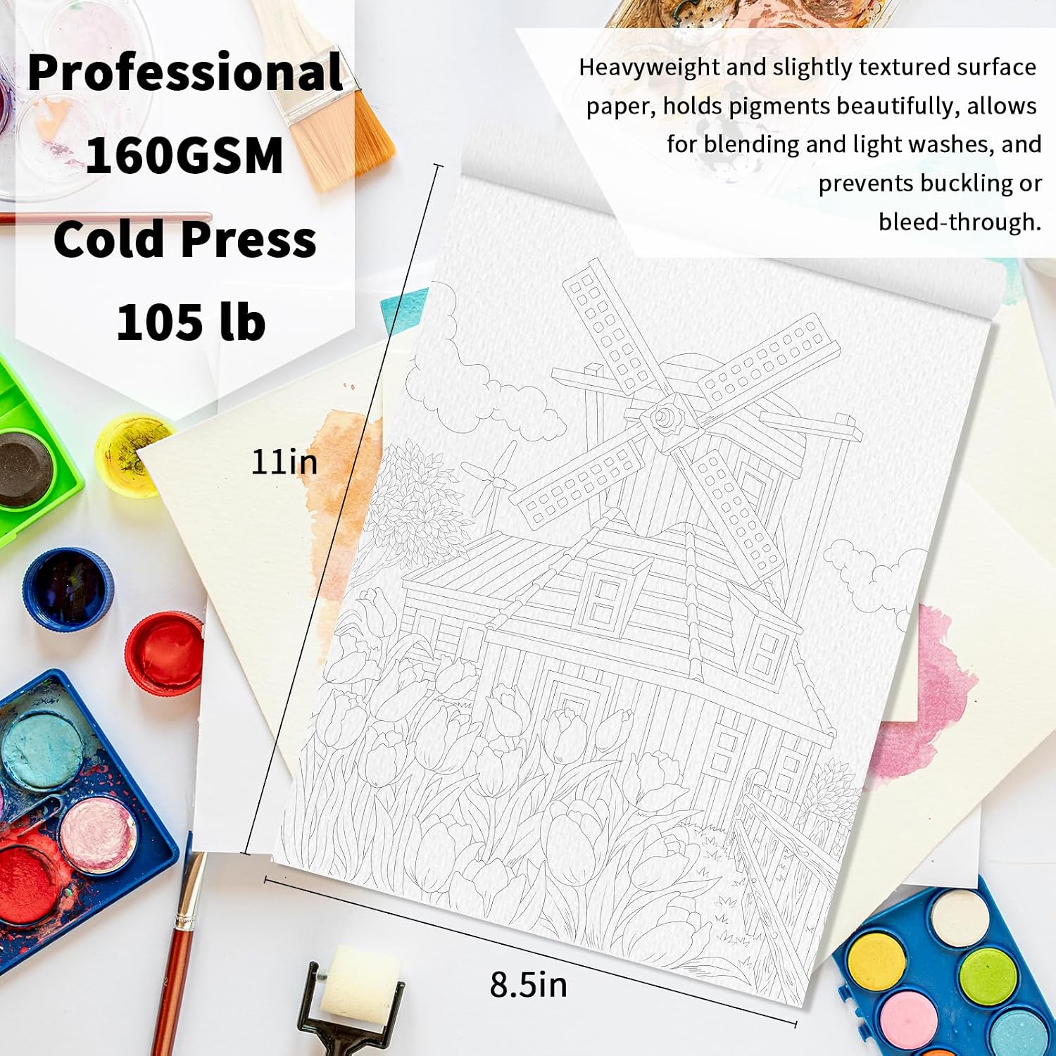 Thumbnail 2 de Kalysky Watercolor Coloring Books, 160 GSM Paper