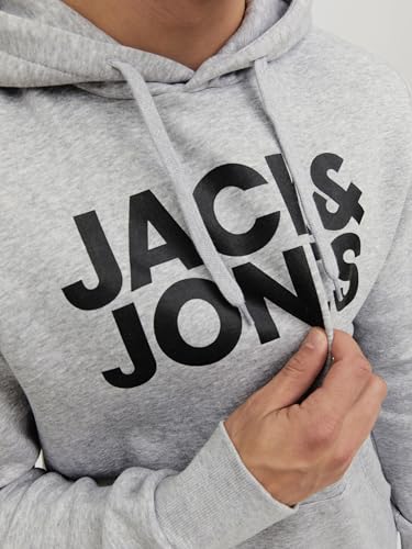 Thumbnail 6 de JACK & JONES Hombre Logo Sudadera con Capucha Clásico – Gris, Talla L