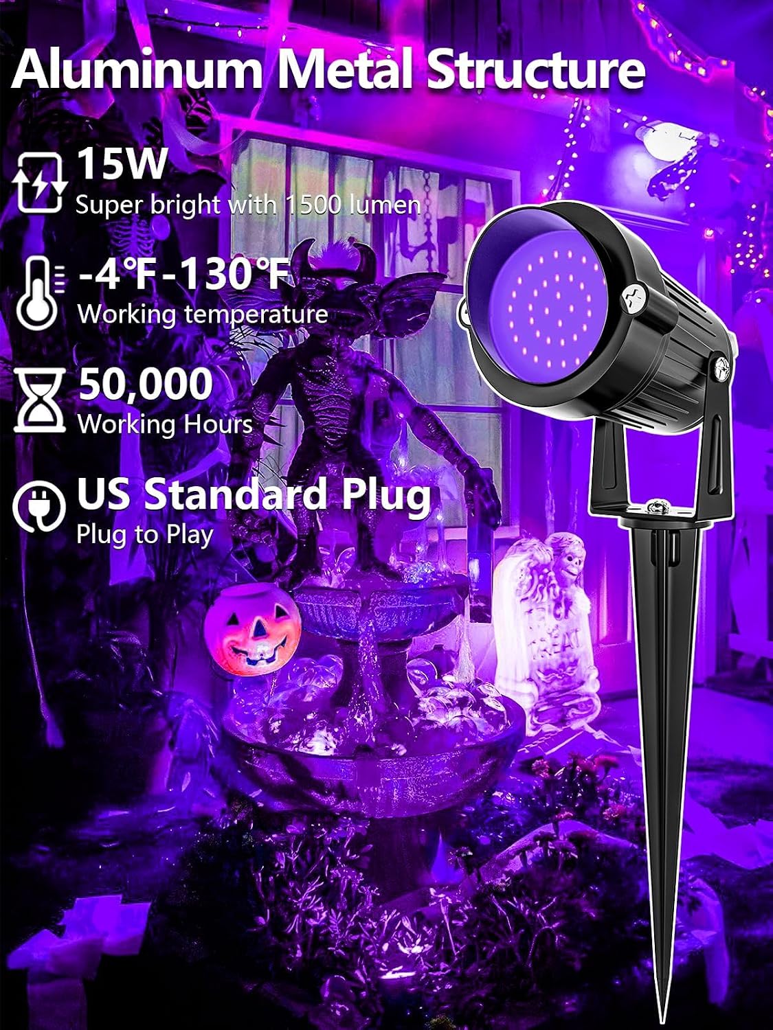 Detalle de ZUCKEO Blacklight Spotlight 15W