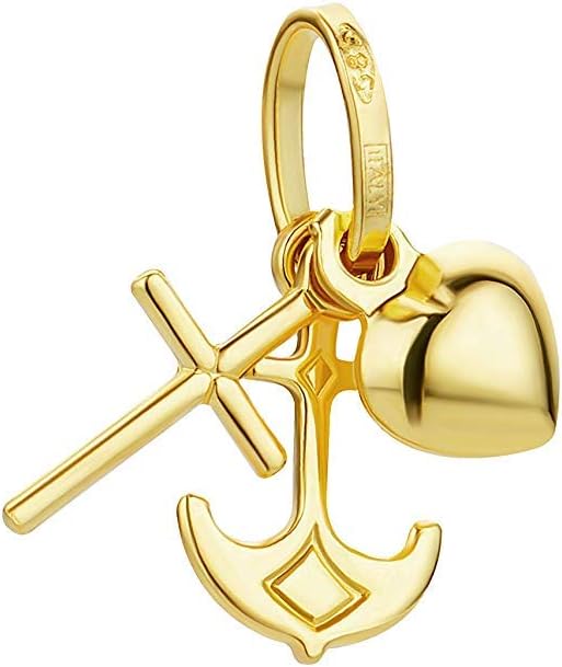 Thumbnail 1 de PRINS JEWELS Mini Pendentif Foi Amour Espoir - Coeur, Croix et Ancre en Or Jaune 750