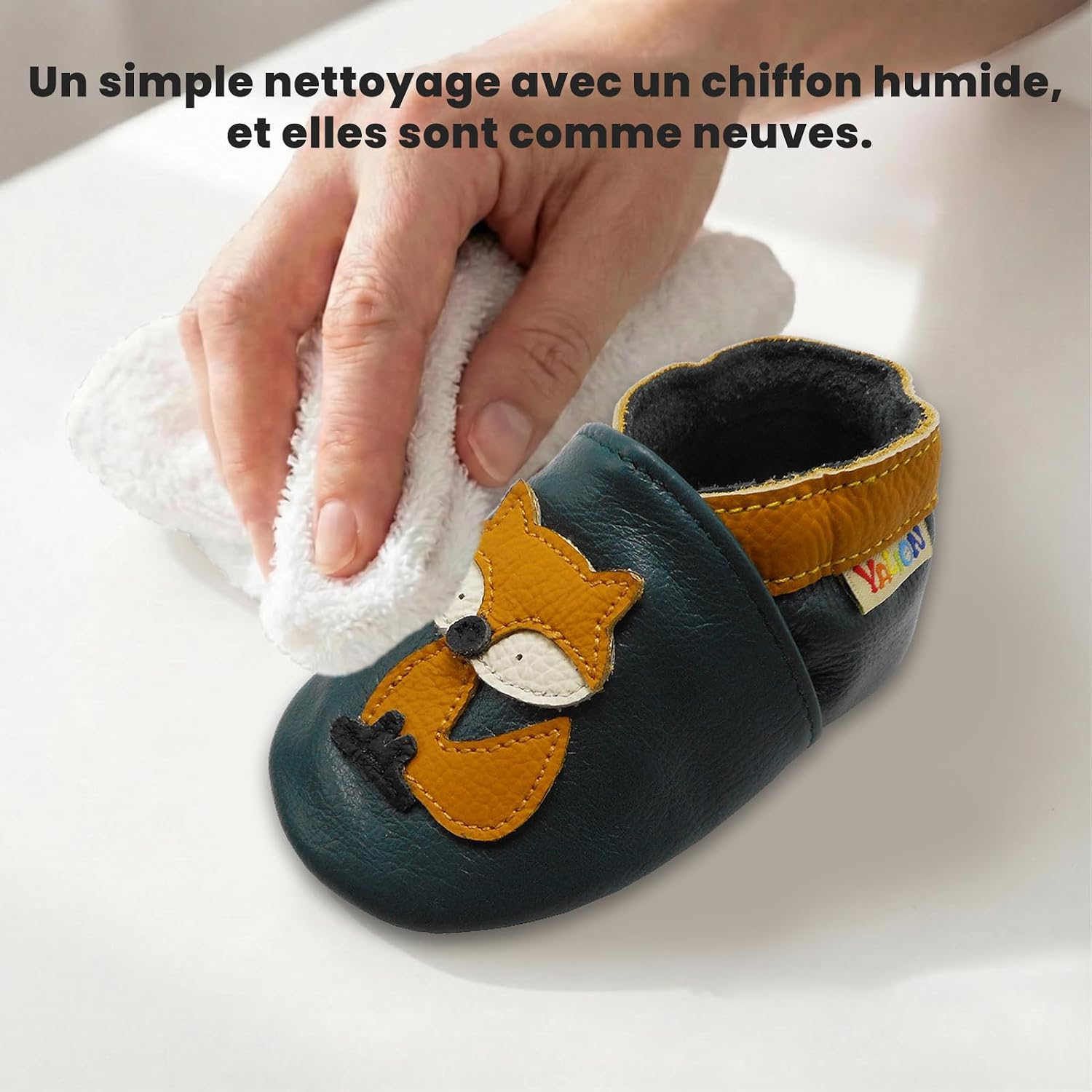 Detalle 2 de YALION Chaussons cuir souple bébé antidérapant