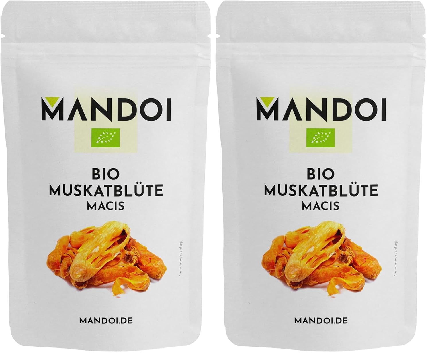 Detalle 1 de Mandoi BIO Muskatblüte ganz MACIS – 50 g Macis aus Indonesien im recyclable Doypack