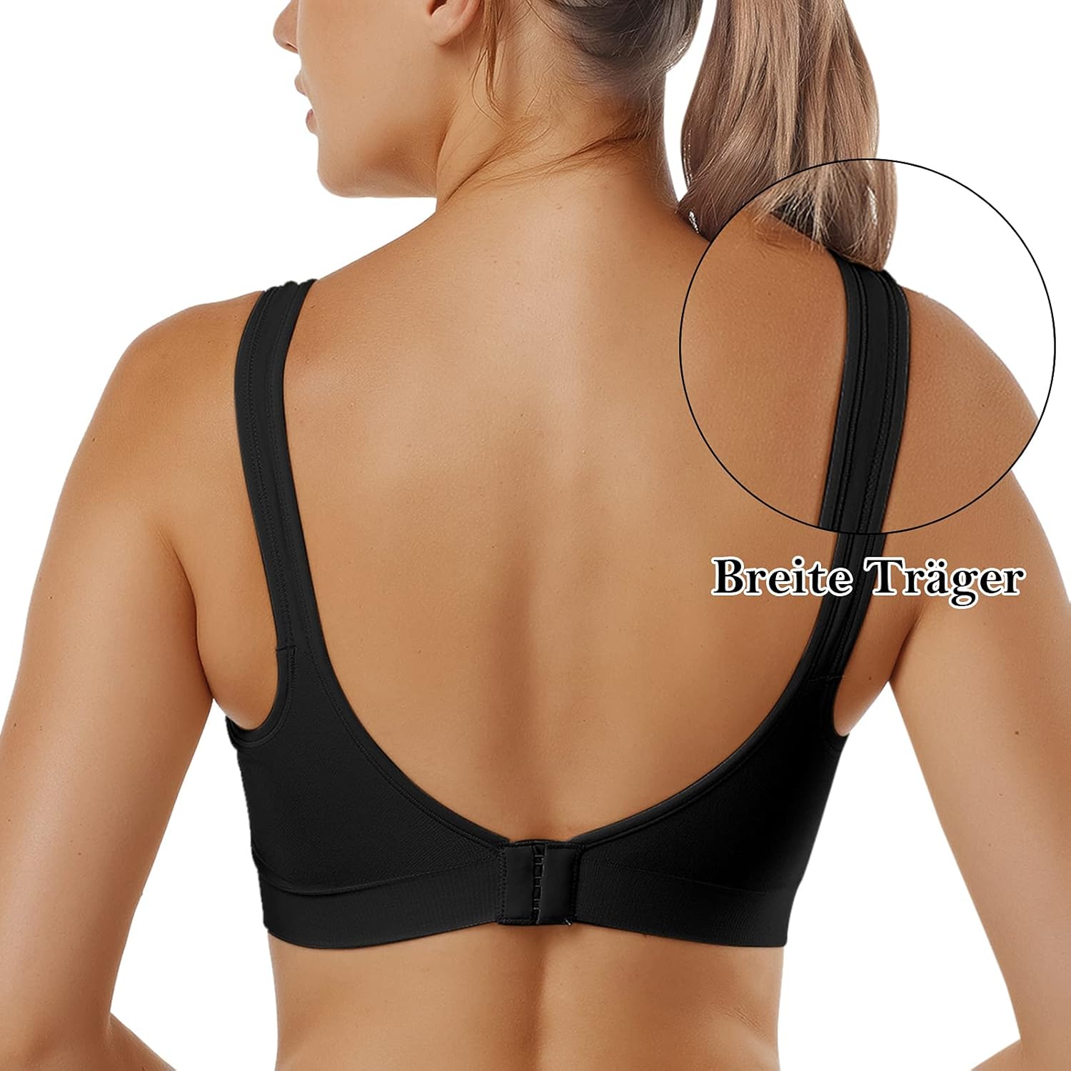 Thumbnail 1 de Vertvie Damen 1/2/3er Set Sport-BH ohne Bügel – einfarbig, mittlerer Halt, mit Polsterung