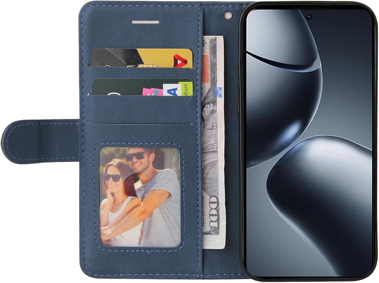 Thumbnail 1 de CXTCASE Flip-Hülle für Xiaomi 14T Pro (blau) mit Kartenfächern und Klappfunktion
