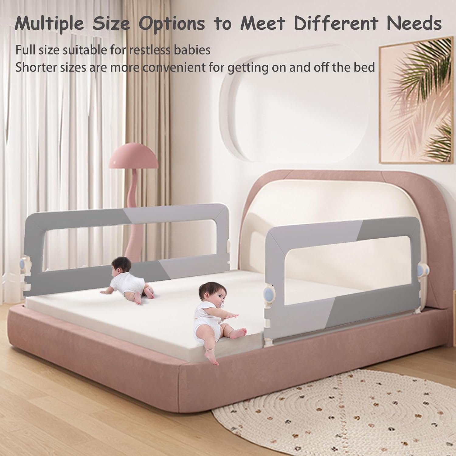 Thumbnail 1 de EAQ BEDRAIL Foldable Toddler Bed Rail, Adjustable Height, Grey Alloy Steel