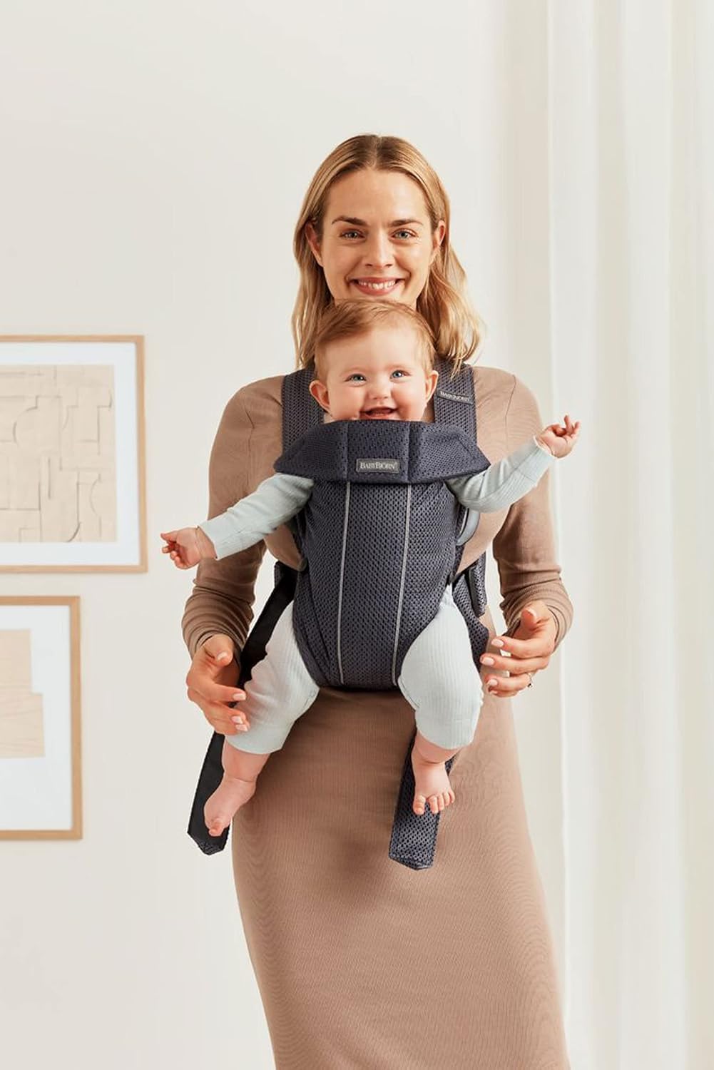 Detalle 2 de BABYBJÖRN Baby Carrier Mini, 3D Mesh, Anthracite – practical first carrier for newborns