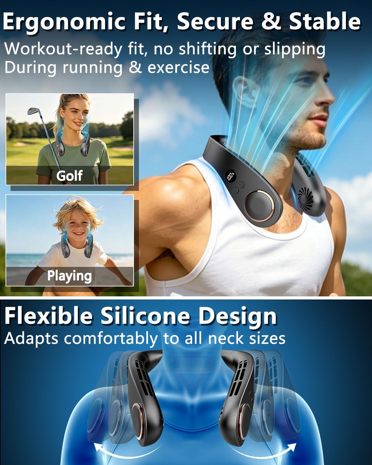 Thumbnail 5 de FWV Neck Fan with Cooling Plate: Quiet, Hands-Free Personal Cooling