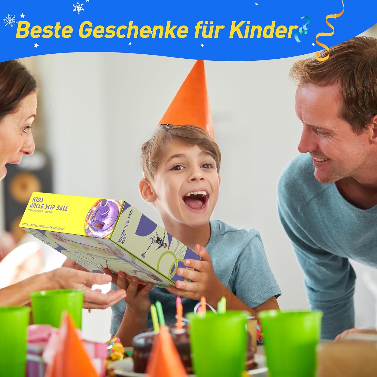 Thumbnail 5 de Hot Bee blinkender Springring-Fußkreisel mit Zähler, Timer und Kalorienanzeige (hellblau), faltbar & wiederaufladbar