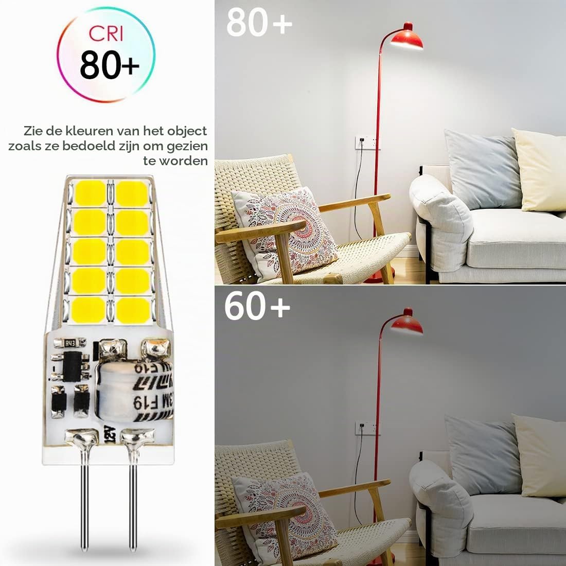 Detalle 1 de Auting G4-2835-20LED-CW G4-ledlampen 3,5 W, 3000 K, 400 lm, set van 10