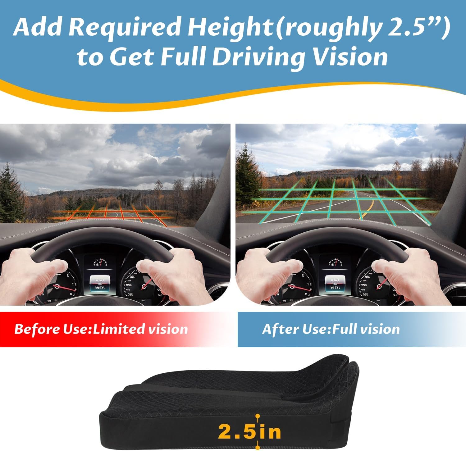 Detalle 2 de anzhixiu Heightening Truck Seat Cushion for Drivers