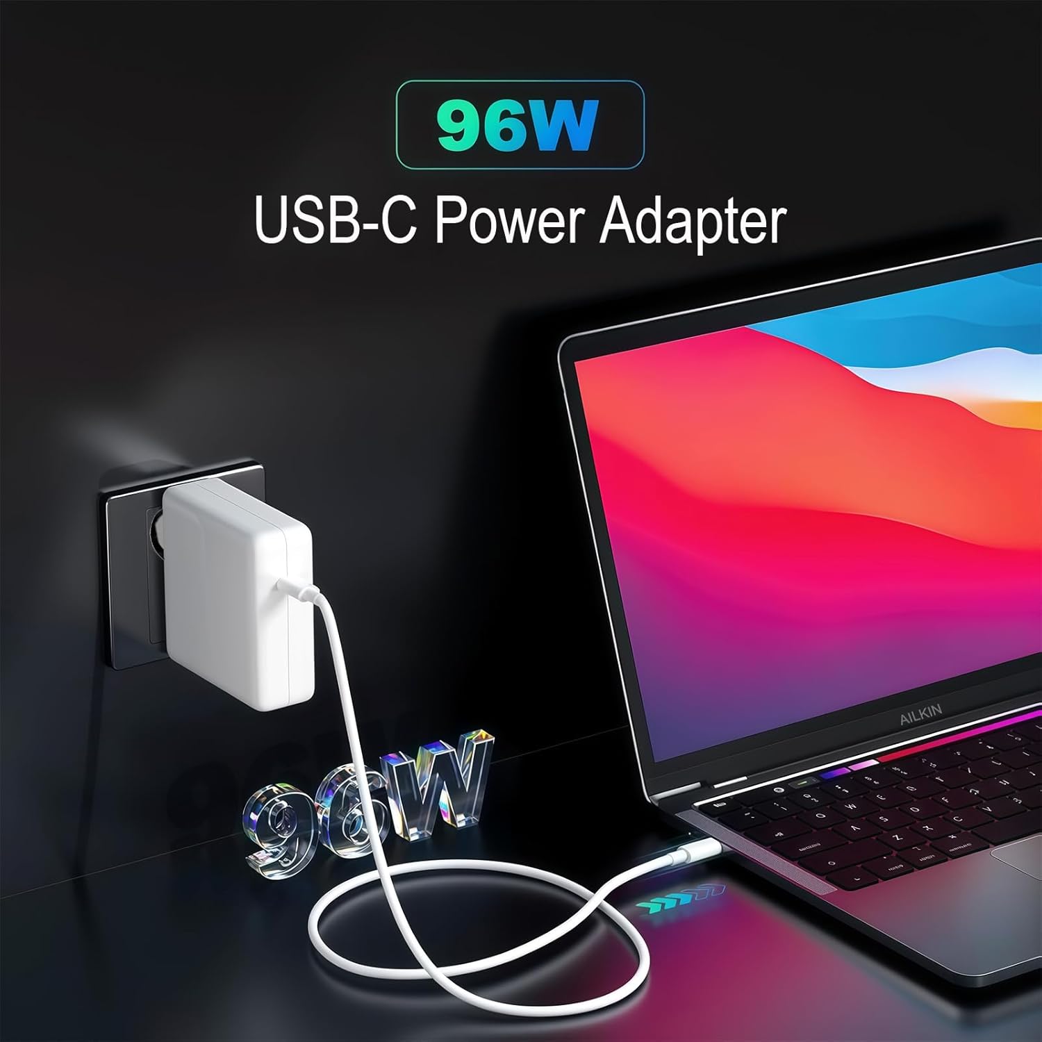 Thumbnail 2 de AILKIN Caricatore USB C 96W per MacBook Pro