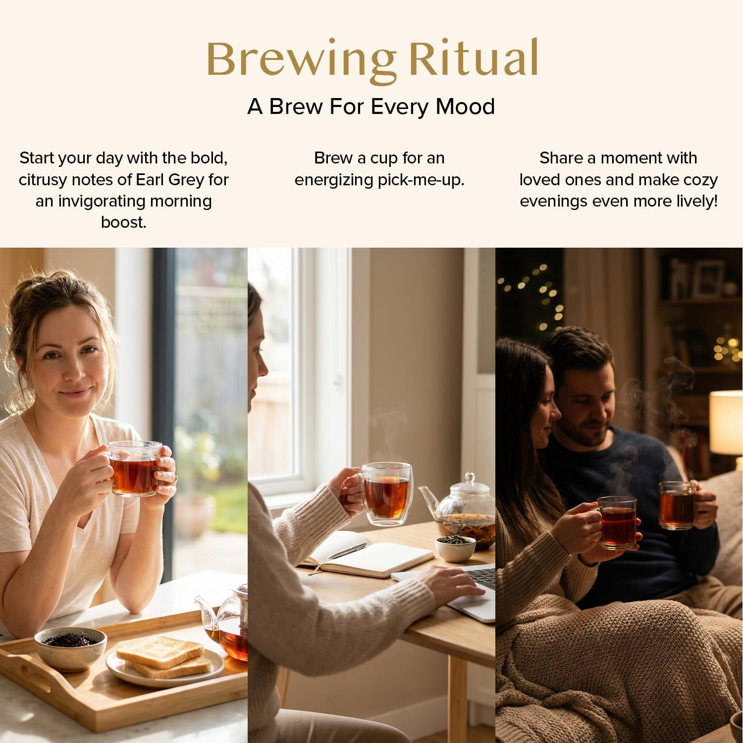 Detalle de VAHDAM Earl Grey Nero in Bustine (100 pezzi) con Bergamotto – Caffeaina Media, Senza Glutine e Non OGM