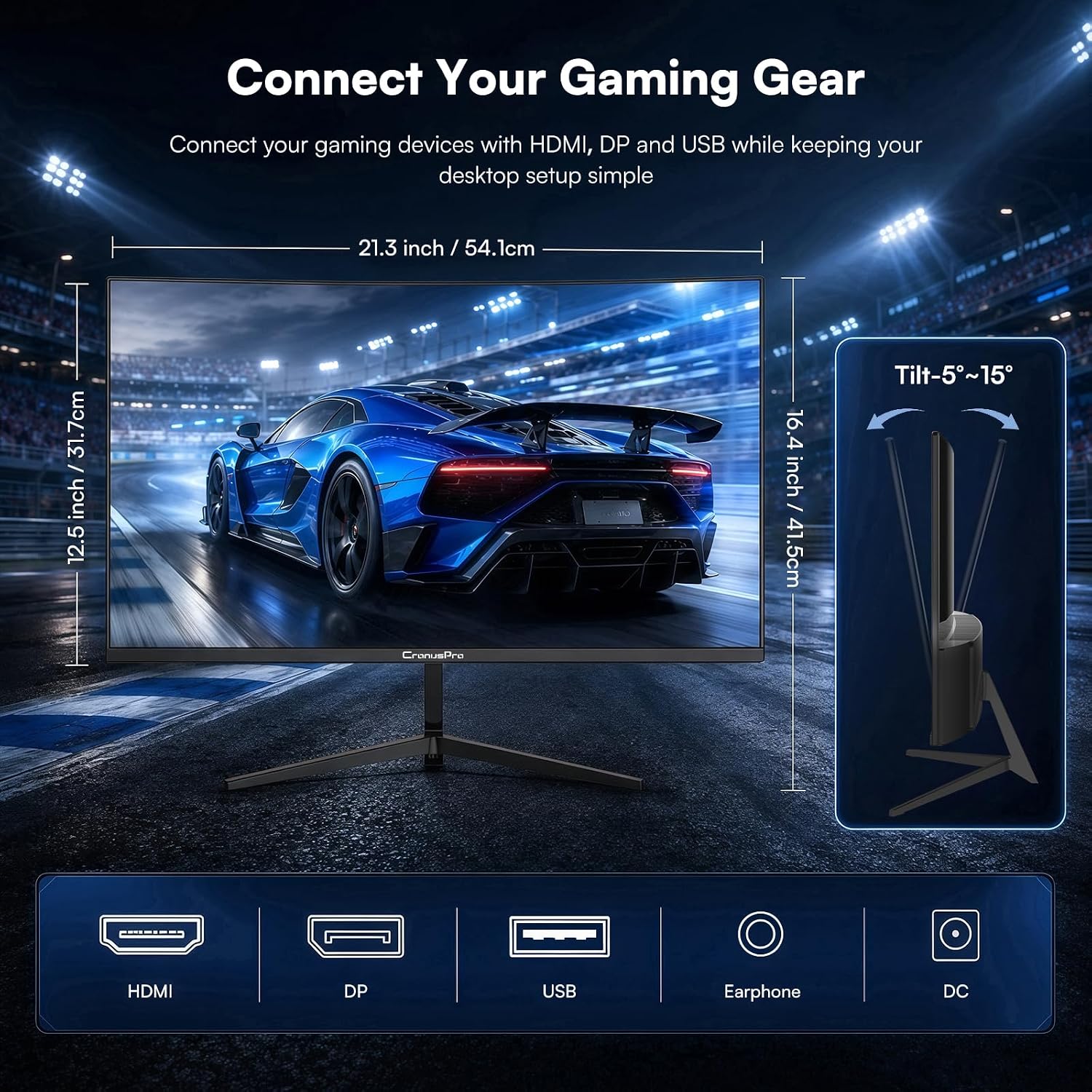 Detalle de 24 Inch CronusPro curved 200Hz gaming monitor