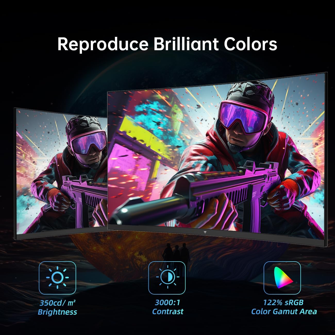 Thumbnail 3 de KTC 32 Inch Curved Gaming Monitor (H32S17CKTC) — FHD 1080P 165Hz, 1500R, FreeSync Premium, HDR, HDMI 2.0 & DisplayPort 1.4