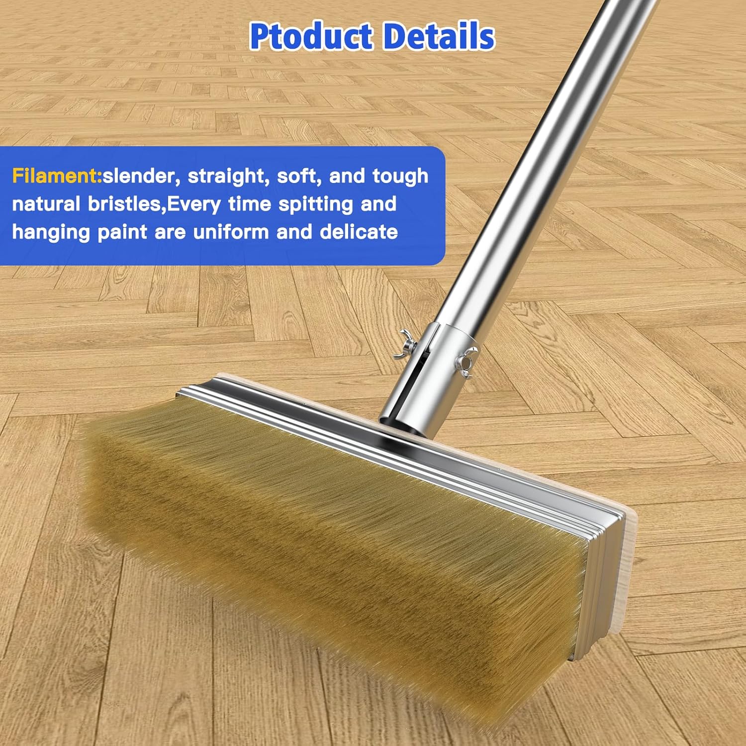 Thumbnail 2 de Deck paint brush with 55" retractable handle and 2 x 7.1" heads for decking stains, wood floors and fences