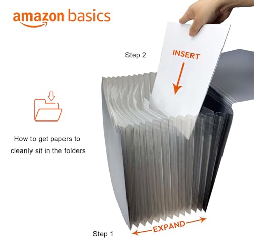 Thumbnail 2 de Amazon Basics Carpeta de acordeón A4, negra 📁