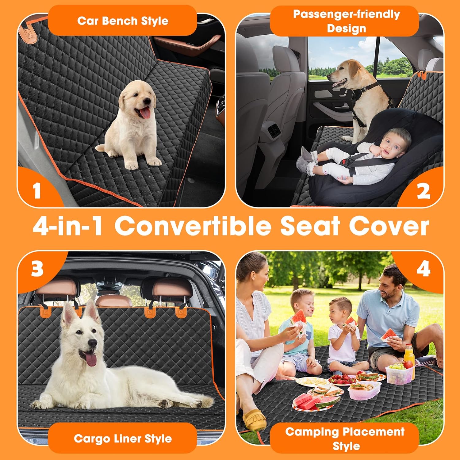 Thumbnail 2 de JOEJOY Dog Car Seat Cover 119x137 cm
