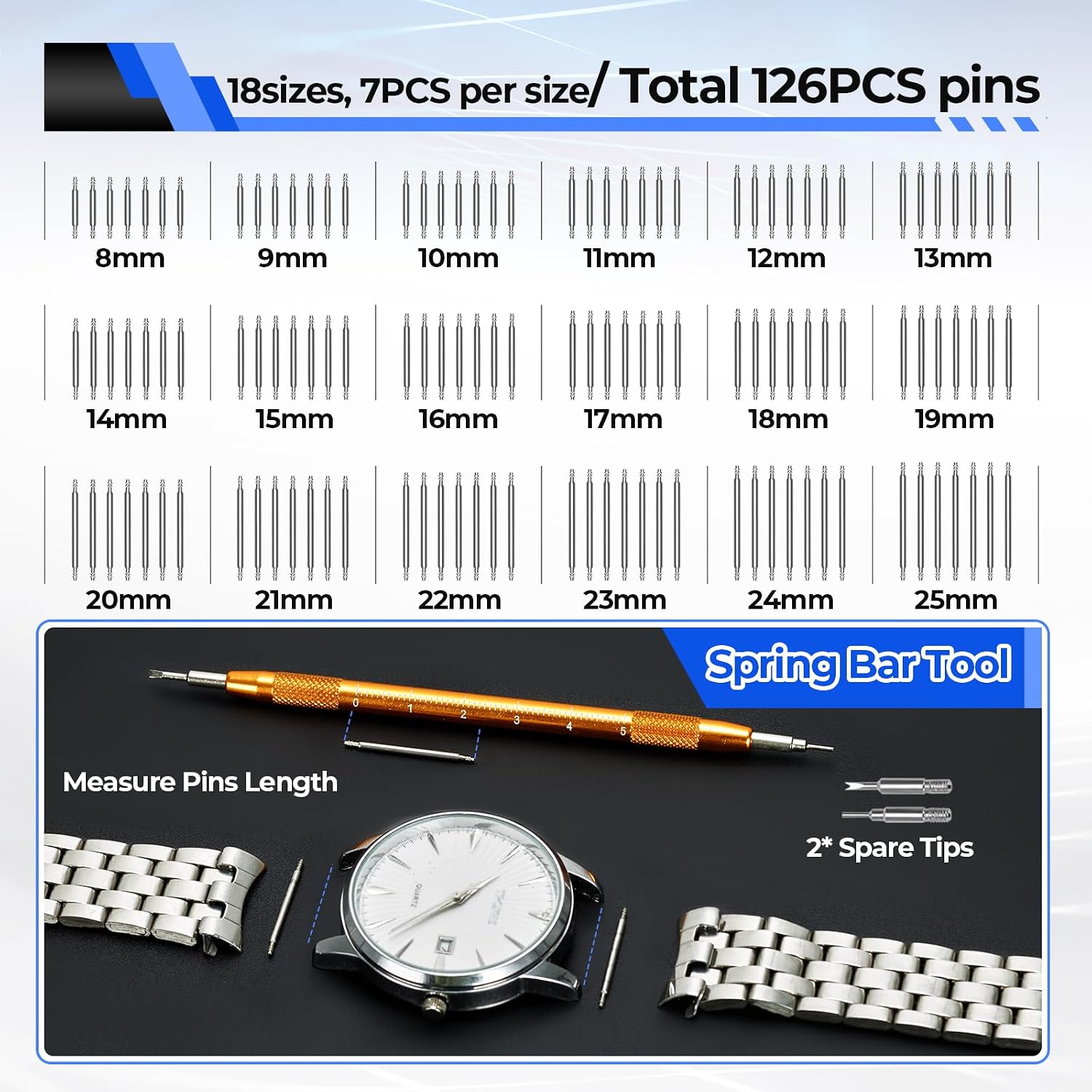 Detalle de Ohuhu 192-Piece Watch Repair Kit with Heavy-Duty Steel Tools and PU Case