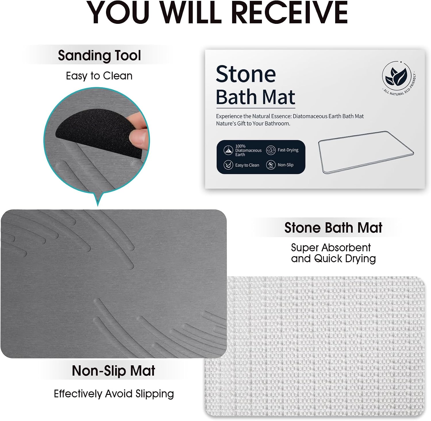 Detalle 2 de Diatomaceous Earth Bath Mat