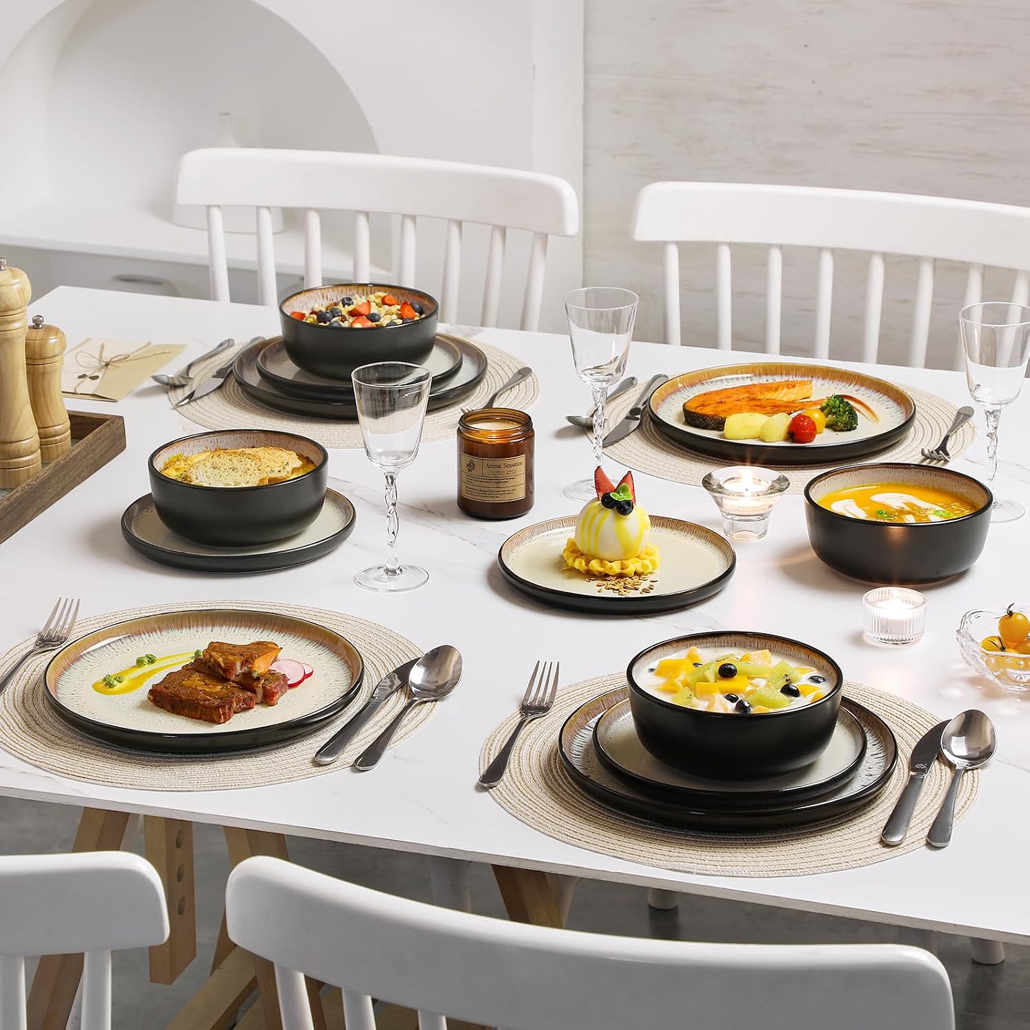 Thumbnail 6 de vancasso AMBER Stoneware Dinnerware Set 24pc