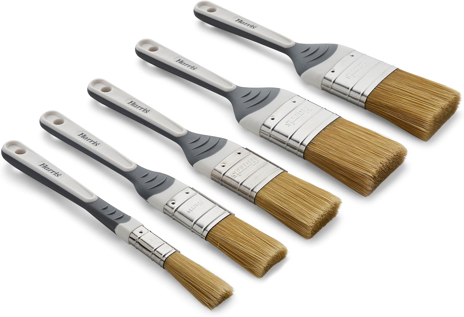 Detalle 2 de Harris Seriously Good Woodwork Stain & Varnish Paintbrushes 5 Pack (0.5in–2in)