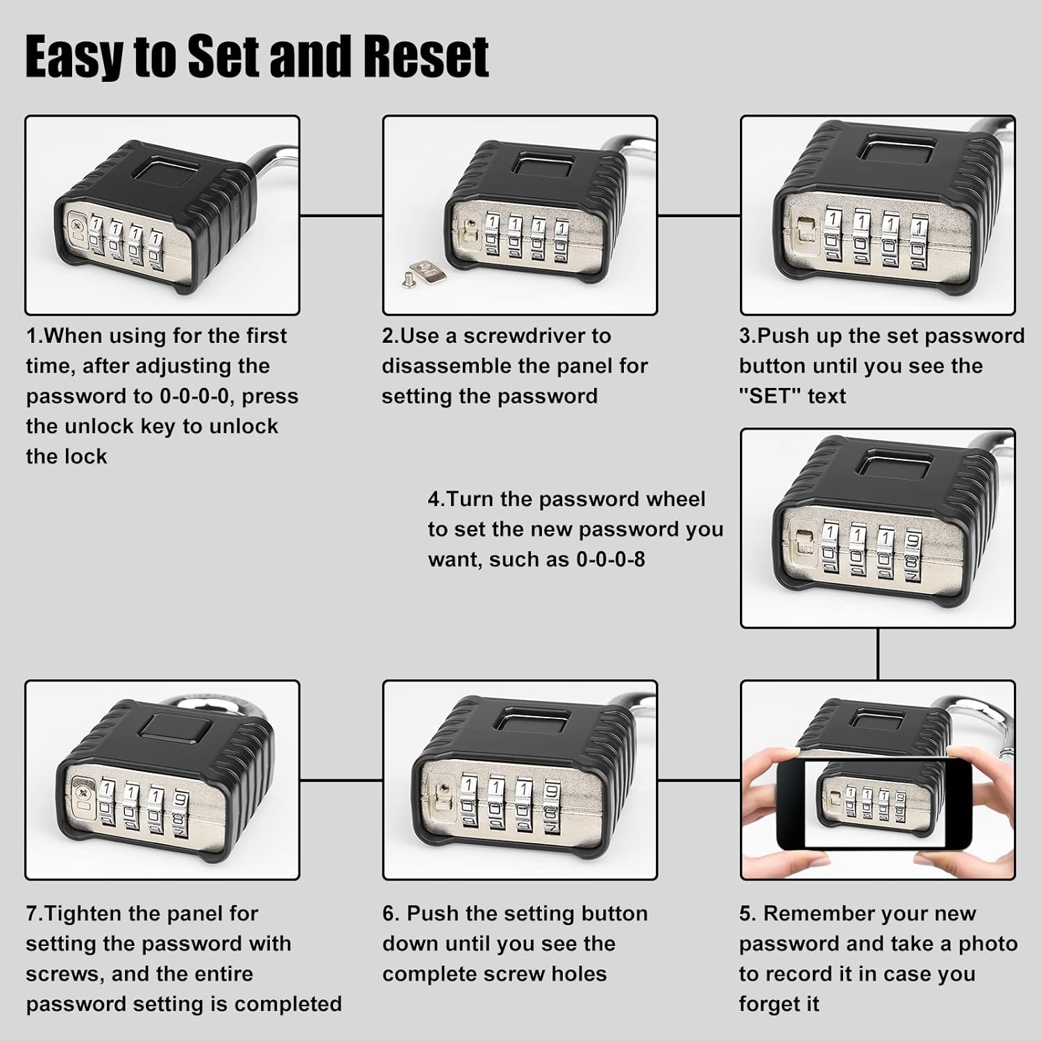 Thumbnail 3 de Diyife 52mm combination padlock 🔒
