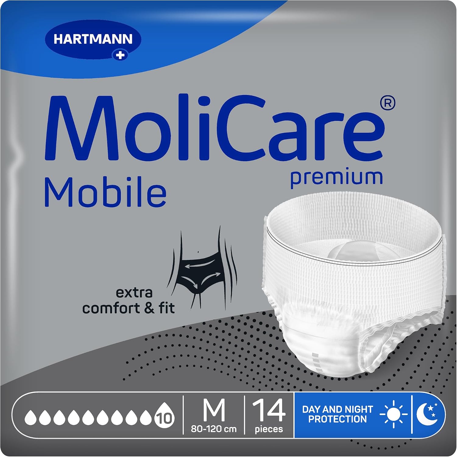Detalle de MoliCare premium Mobile 10 Tropfen Größe M – Inkontinenzhosen für schwere Inkontinenz (14 Stück)